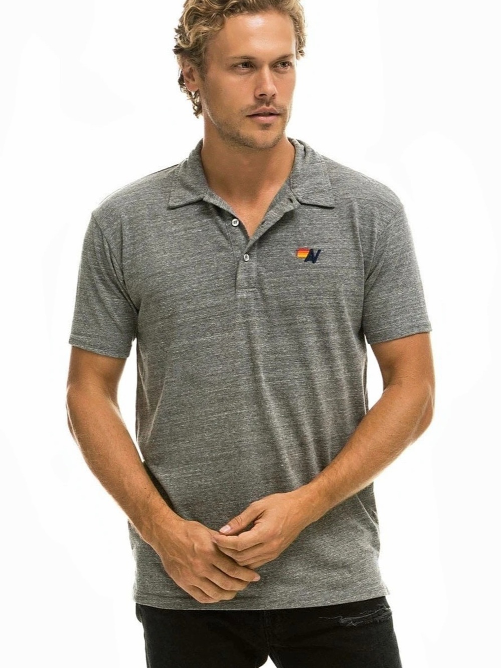 AVIATOR NATION POLO - HEATHER GREY. LIKE NEW